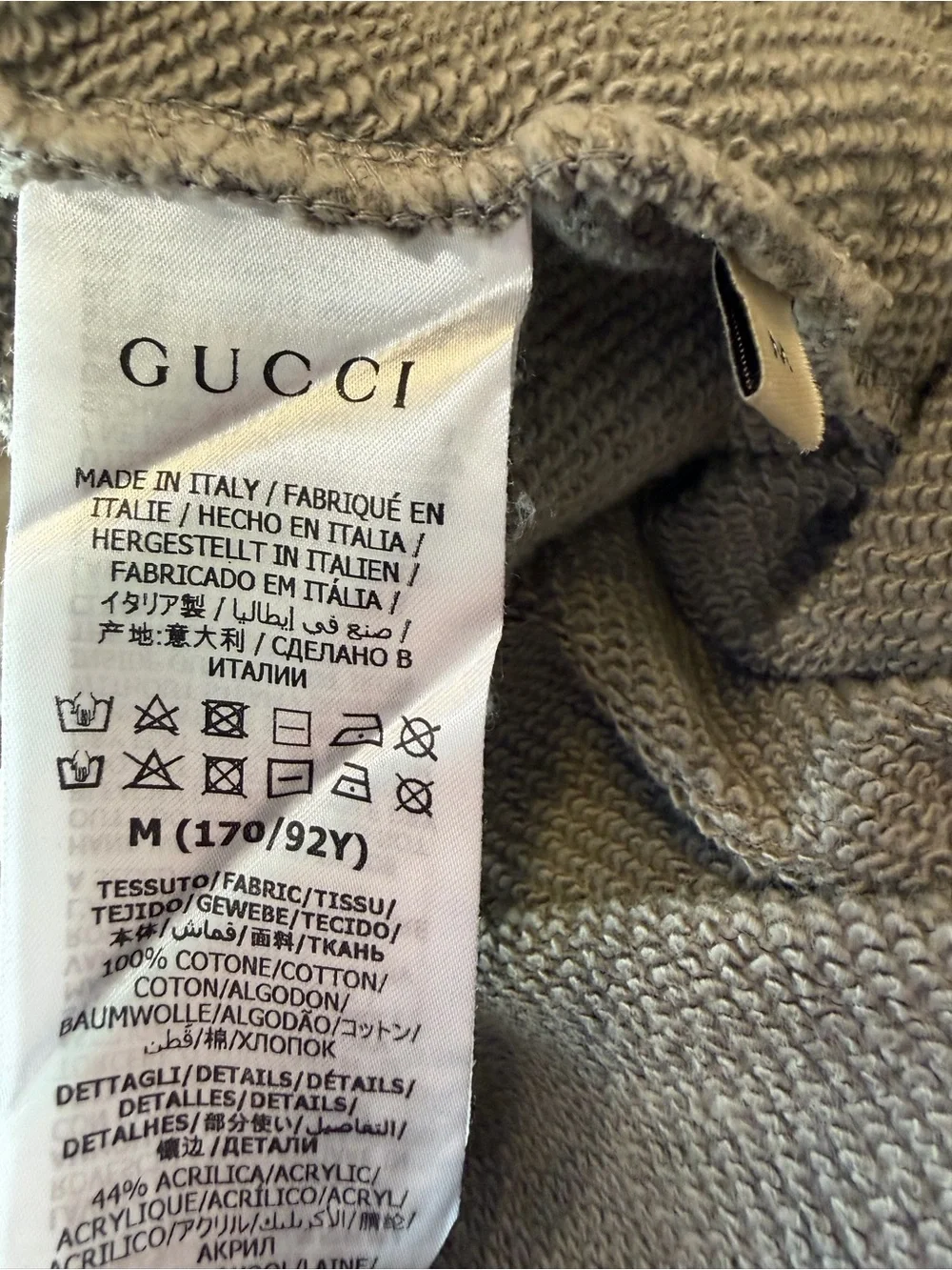Gucci Taupe Crewneck Hoodie with Green-Red Stripe